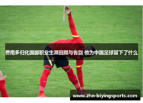 费南多归化国脚职业生涯回顾与告别 他为中国足球留下了什么