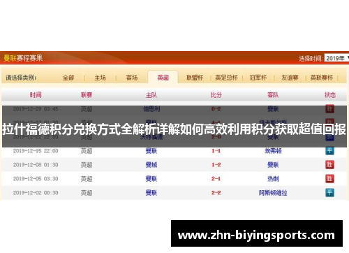 拉什福德积分兑换方式全解析详解如何高效利用积分获取超值回报